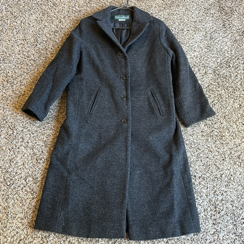 Stephanie Andrews Vintage 90s Wool Gray Midi Lenght Winter Coat Size 10p